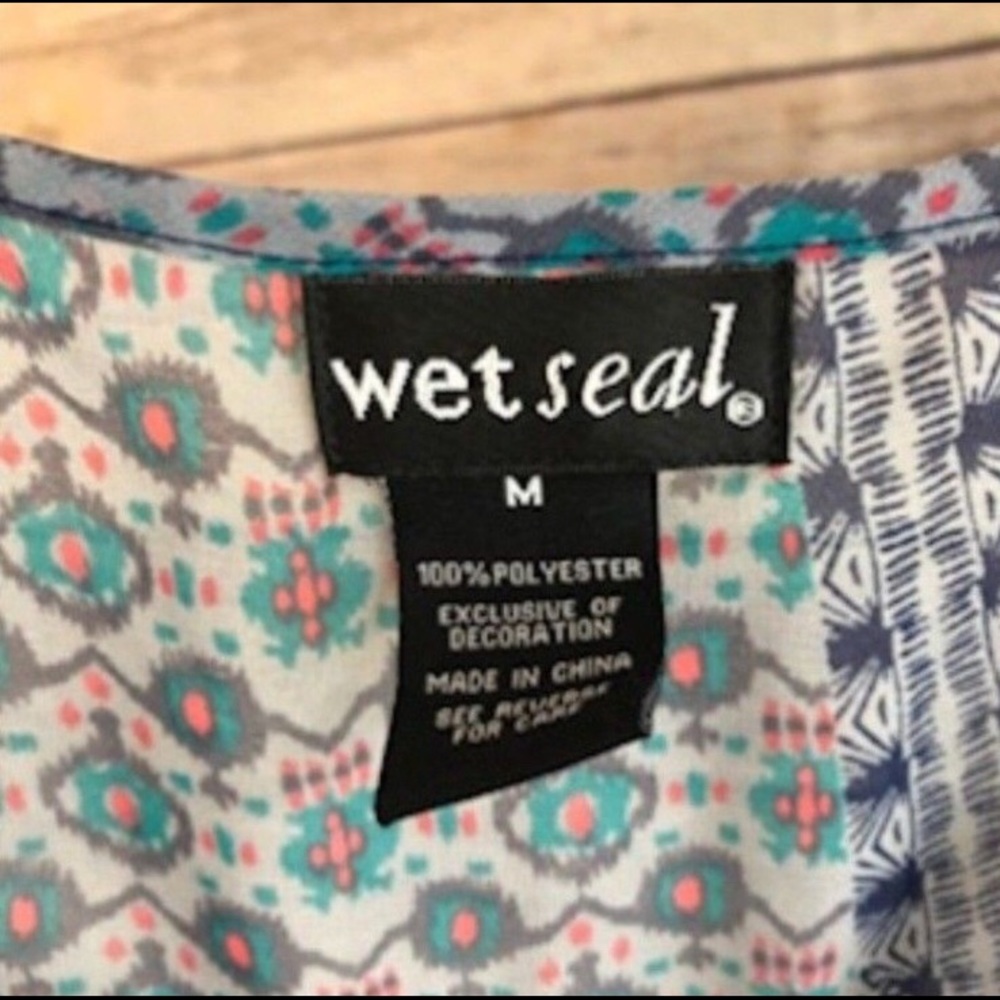 🐳 Wet Seal ~ Blue Patchwork Tunic/Blouse 🐬 - Picture 3 of 3